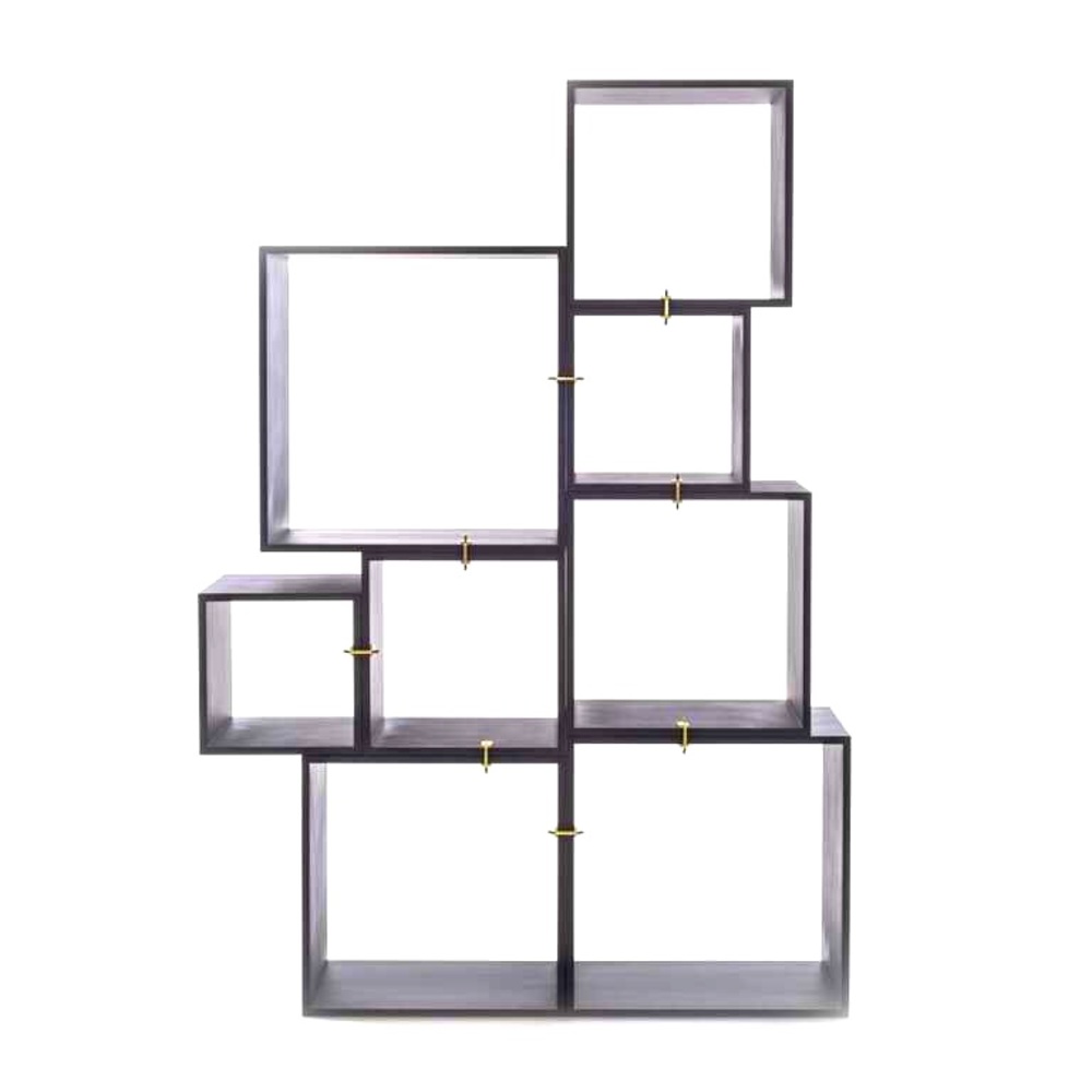 Bookshelf, Black, Bookcase, Seletti, Italian designer, Wood, Adjustable